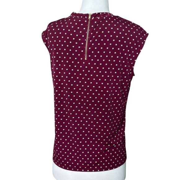 Liz Claiborne Pleated Neck Short Sleeve Blouse Size Small - Picture 3 of 8